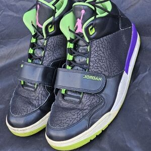 Jordan Flight Club 90's Men's Black/Green-Purple Sneakers 602661-017 Size 10.5